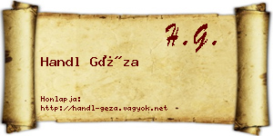 Handl Géza névjegykártya