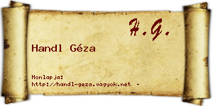Handl Géza névjegykártya