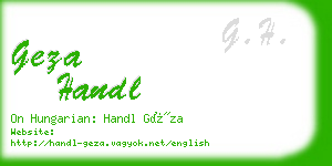 geza handl business card